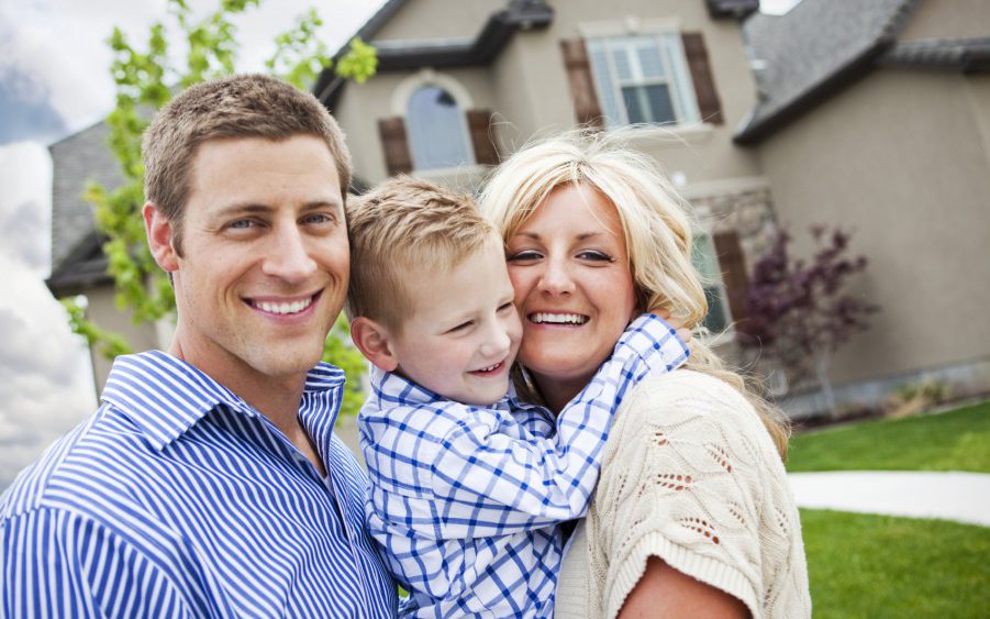 family uses a local mortgage lender for home purchase