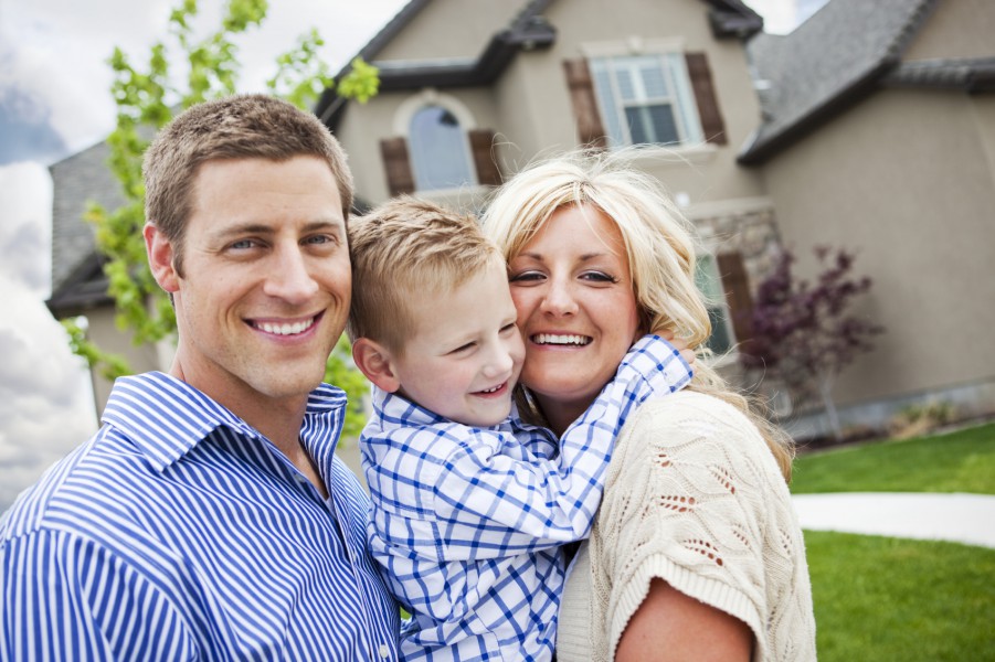 family uses a local mortgage lender for home purchase